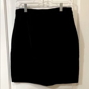 Black Velvet Mini Pencil Skirt